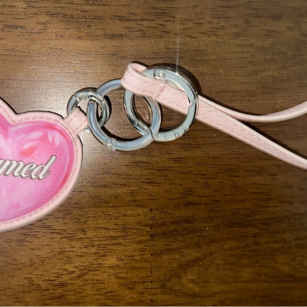 BURGA  Leather Pink Heart “Charmed” Bag Charm
